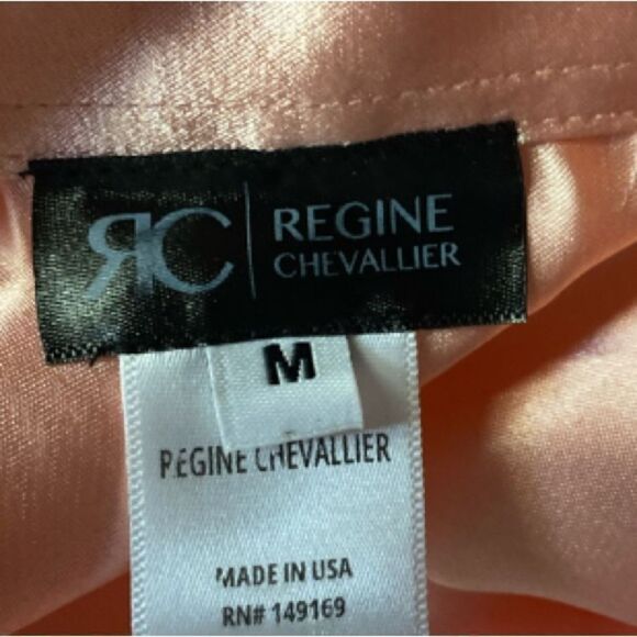 #512 REGINE CHEVALLIER C. Rose Tendre Satin Blouse - Picture 8 of 8